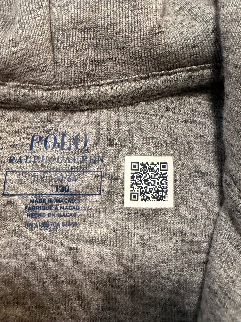 Polo by Ralph Lauren Boys' Light Gray Zip Hoodie with Embroidered Pony Size 7 - Picture 4 of 10